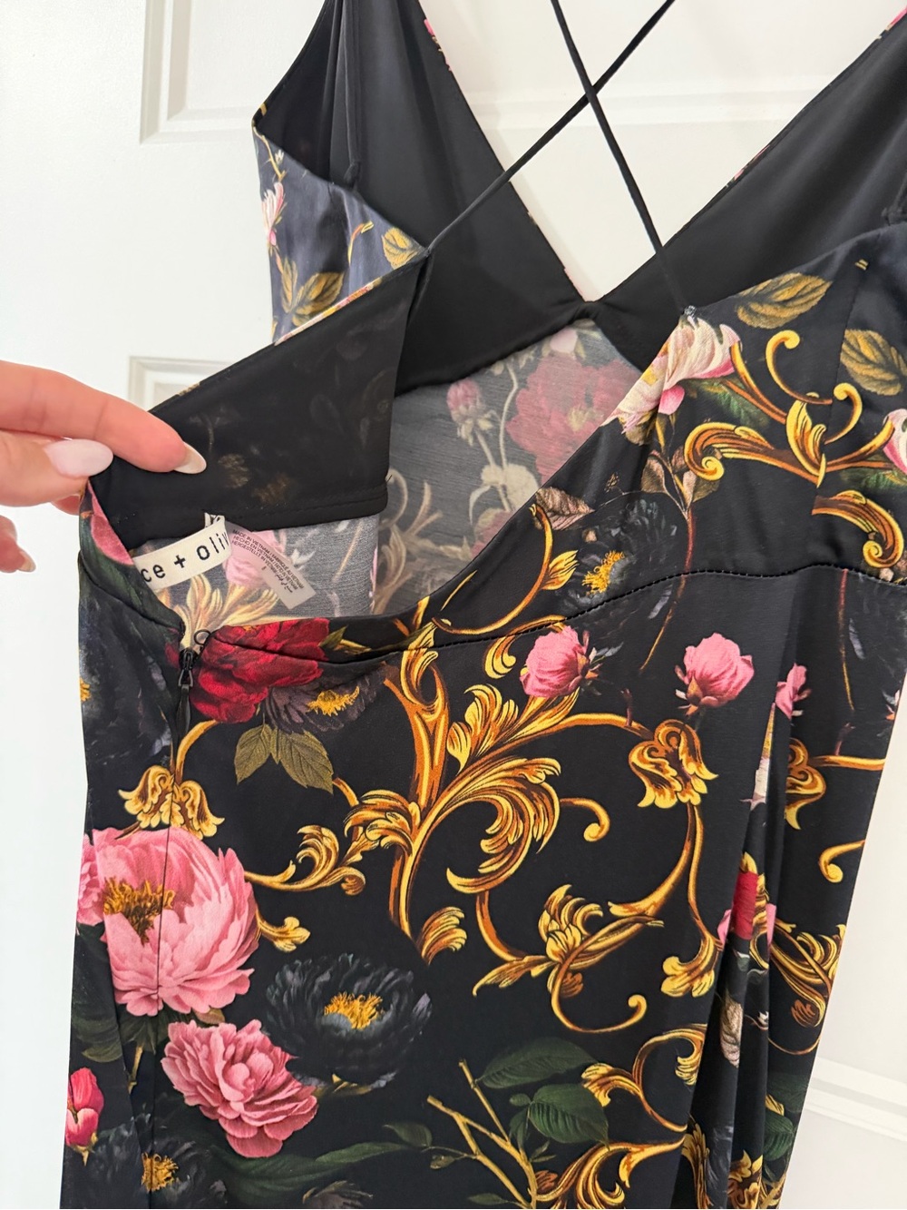 Alice + Olivia Milta Floral Mermaid Slip Dress - Size 8 - Picture 5 of 8